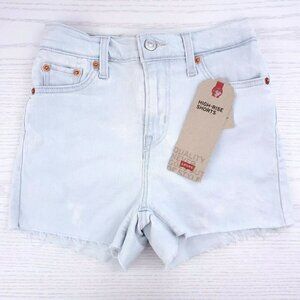 NWT Levi’s cutoff frayed jean denim shorts bleached light wash cowgirl festival